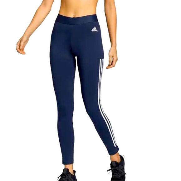 Adidas New Climalite Three Stripe Athletic Leggings S - Picture 1 of 13